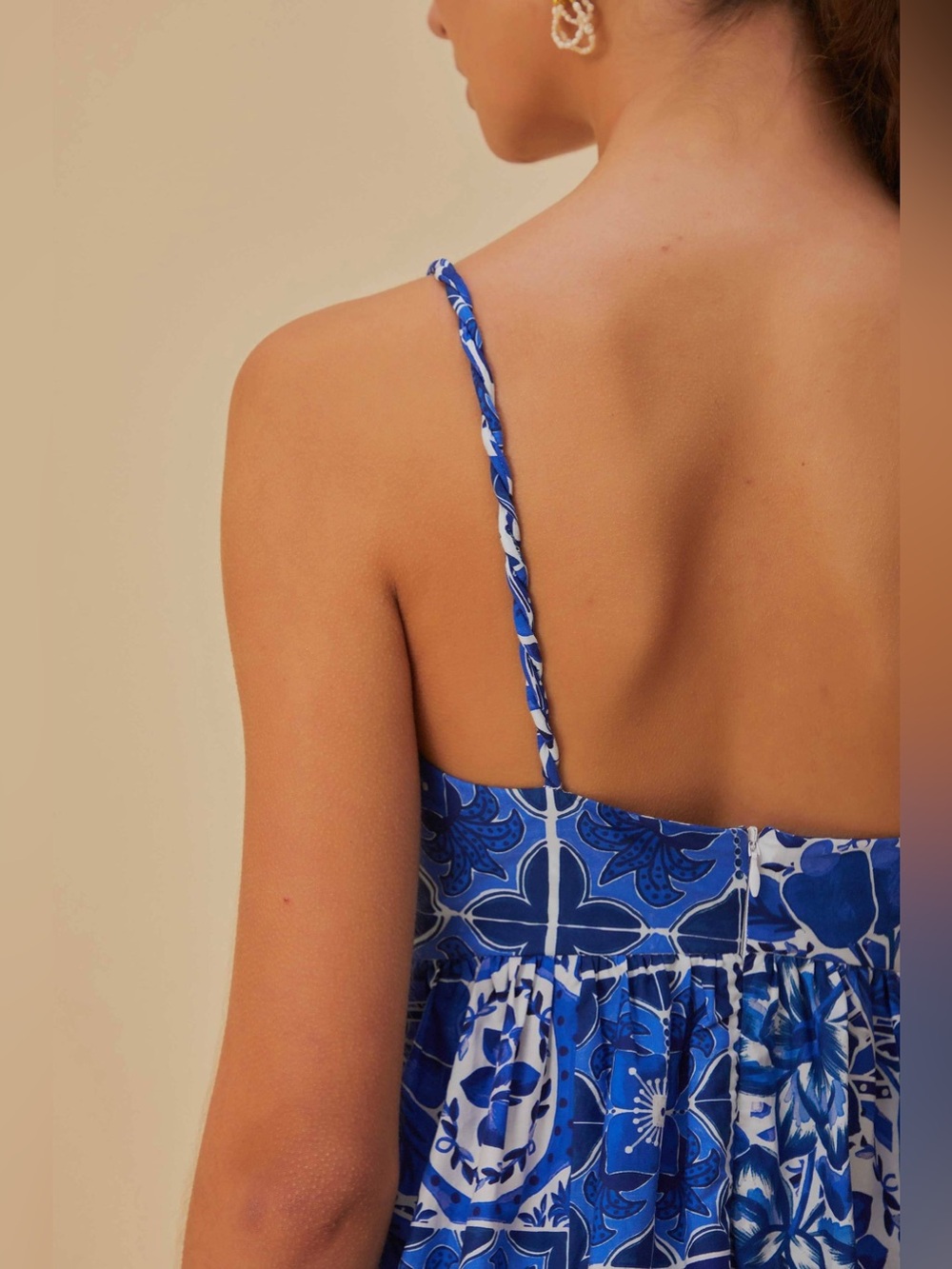 Farm Rio Blue Tile Dream Sleeveless Maxi Dress Size Medium NWT - Picture 7 of 12